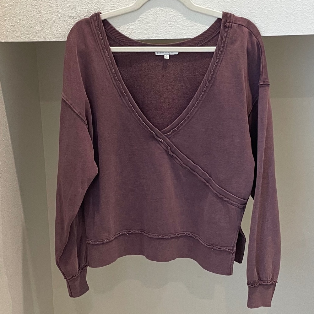 Z Supply Reversible Washed Pullover Sweatshirt (Size S)